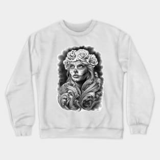 Catrina With a Crown of Roses Crewneck Sweatshirt